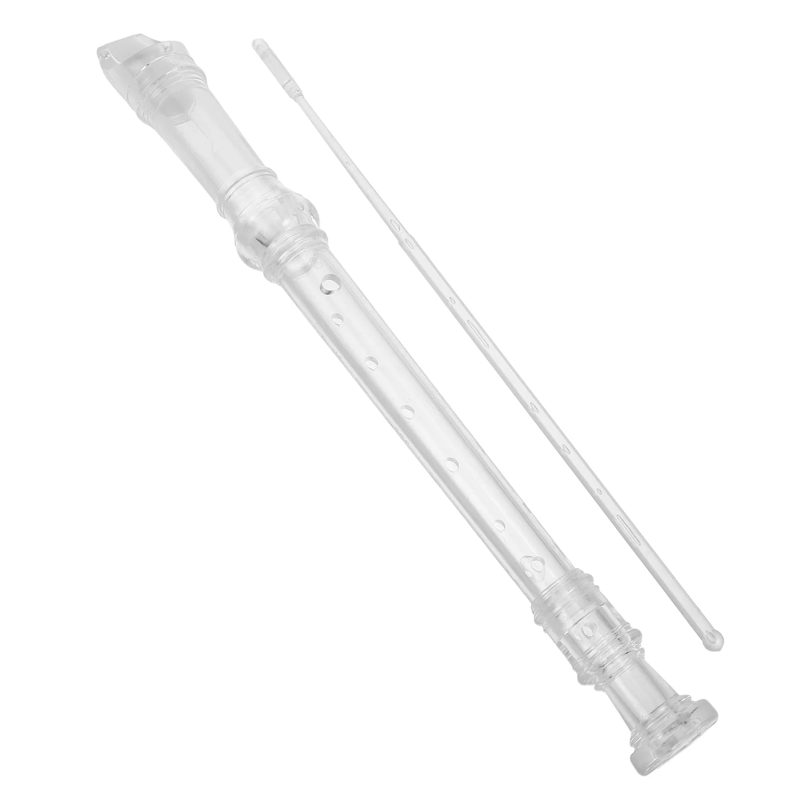 

1Set 8-Hole Transparent Soprano Recorder Plastic Beginner Wind Instrument for Children Music Practice School Use