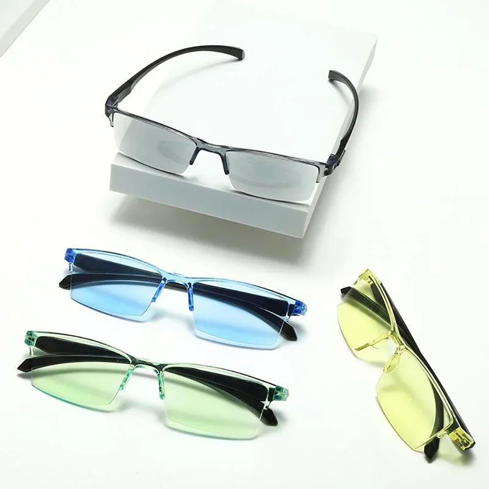 1PCS NEW Anti-Blue Light Frameless Reading Glasses Smart Automatic Zoom Eyeglasses Men Women Optical Spectacle Computer Eyeglass