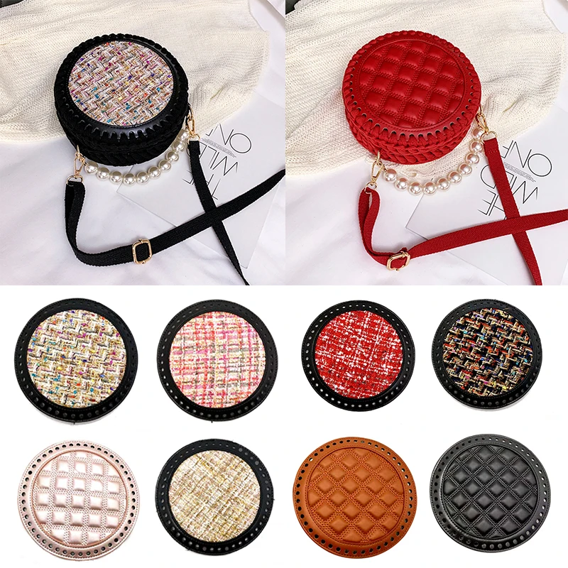 Bag Accessory Cushion Pad Insert Base Crochet Bag Bottom Bag Cover DIY Round Design Diameter 1PC Multi Style For Purse Making