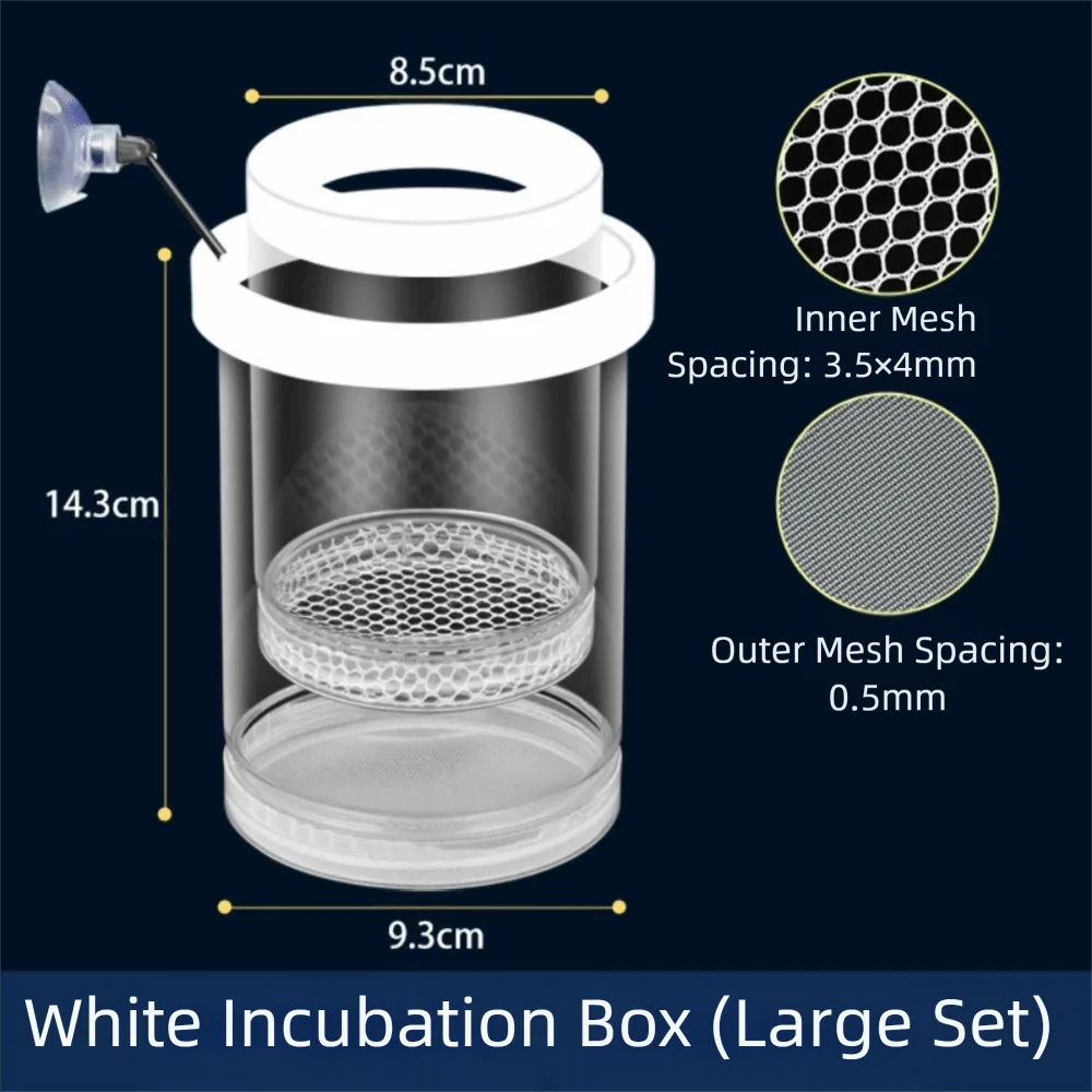 Plastic Mesh Floating Hatching Box Shrimp Guppy Detachable Fish Tank Incubator Isolation Function Transparent