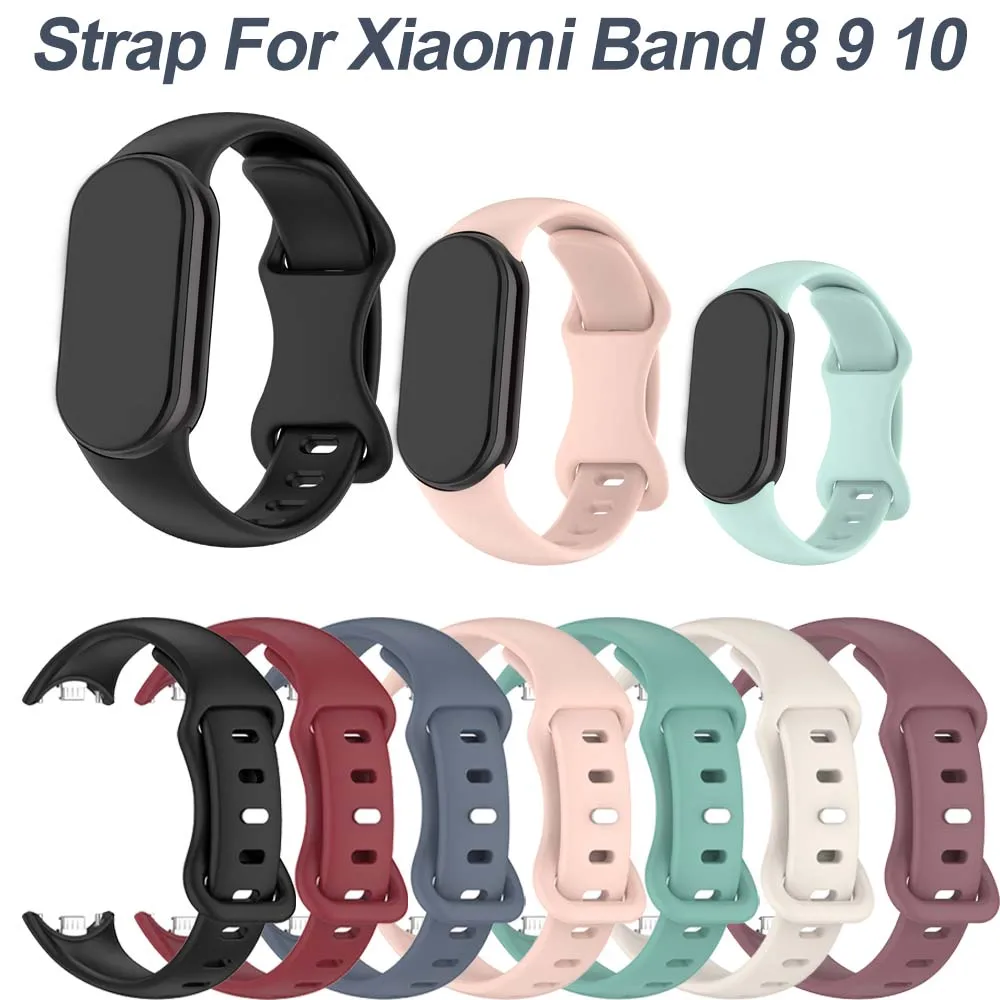 Weiches Silikonarmband für Xiaomi Mi Band 8 9 Smartwatch, atmungsaktives Sportarmband, Ersatz für Xiaomi Miband 9 8 NFC Uhrenarmband.