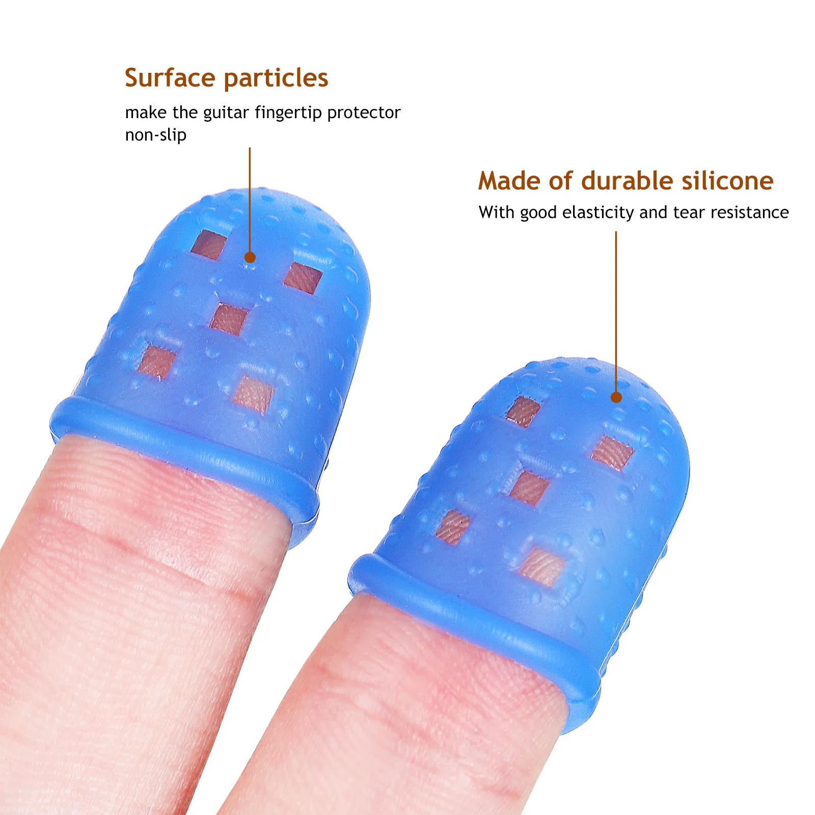 16 Pcs Finger Cots Covers Sleeves Protector Thumb Guitar Fingertip for Playing Silica Gel Guards