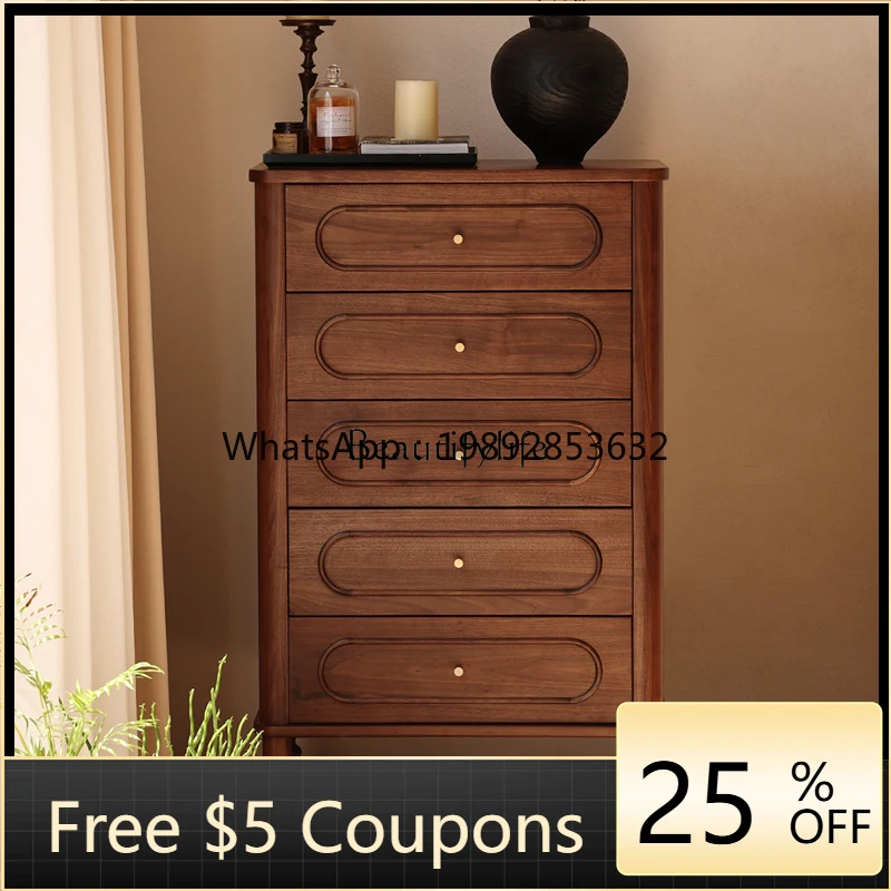 

FF North American black walnut all solid wood medium antique retro storage locker