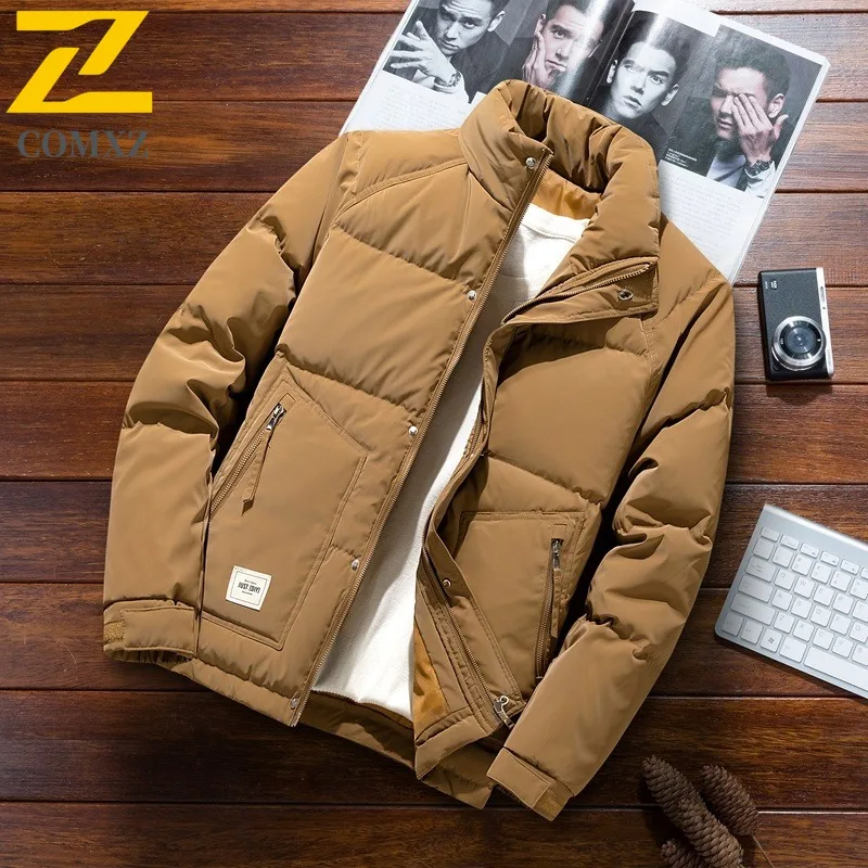 

COMXZ Factory Direct Мужской пуховик с лацканами для среднего возраста, деловой повседневный термоутепленный пальто для папы, легкая ветровка 2025