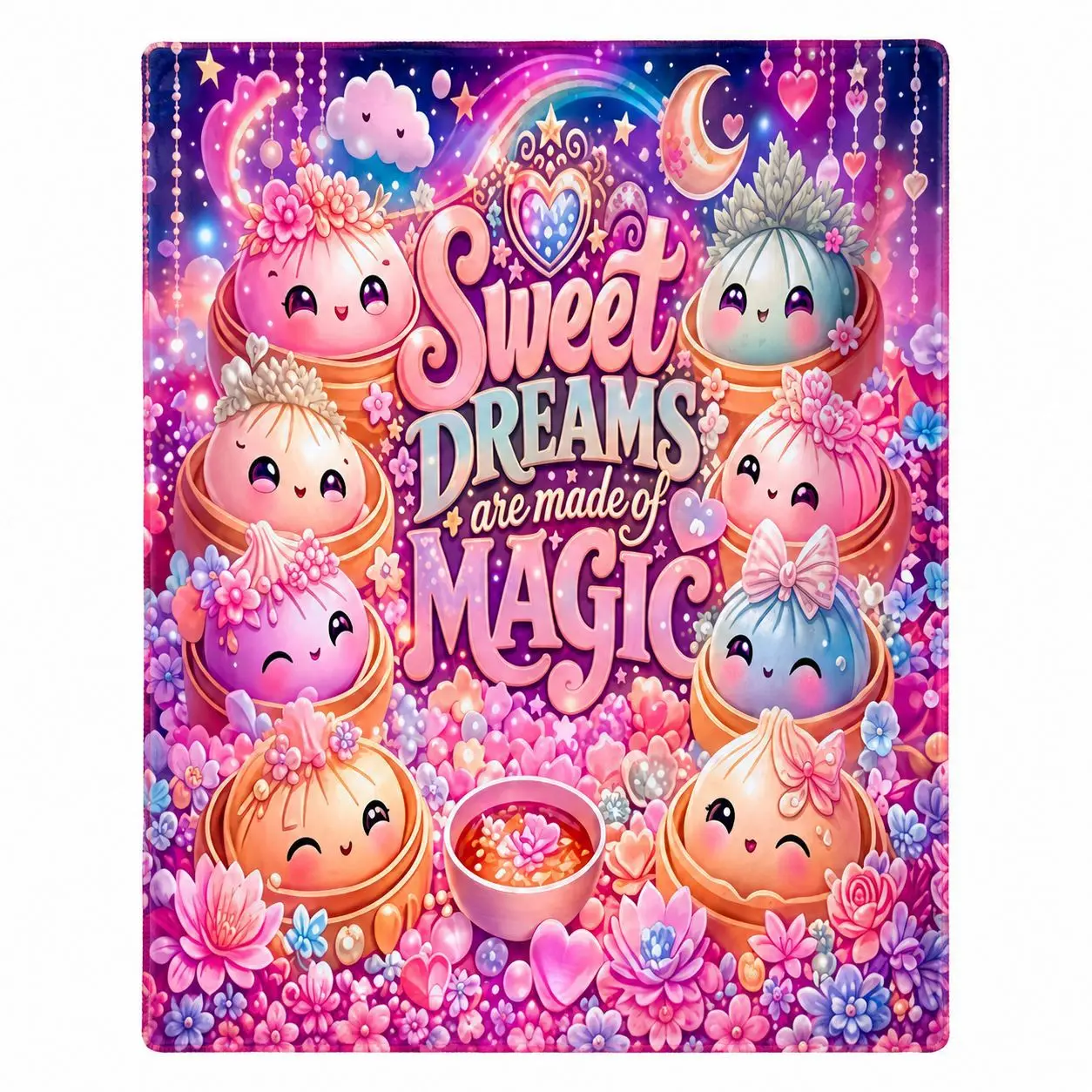 1Pc Colorful Steamed Buns Flannel Blanket Super Soft Cozy Throw Blanekt Sofa Office Nap Birthday Gift for Daughter Bedroom Deocr