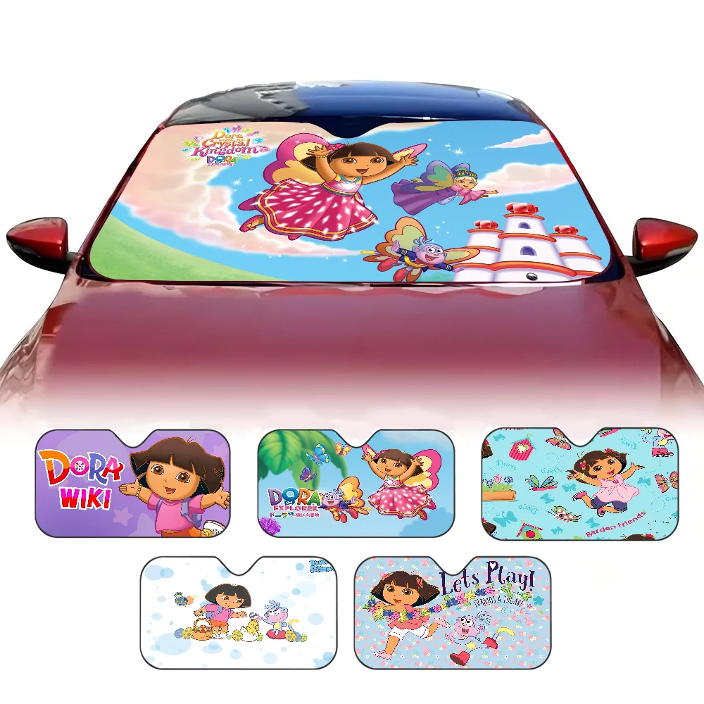 

D-Dora the E-Explorer Cartoon Car Sun Shade Windshield Foldable Cute Funny Sunshade By Vincent for Car Truck SUV Blocks