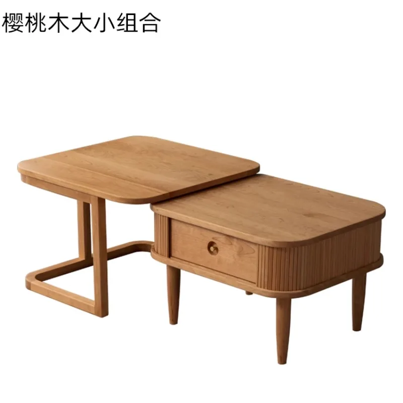

Black walnut coffee table combination simple small apartment living room sofa side cherry wood solid wood square table