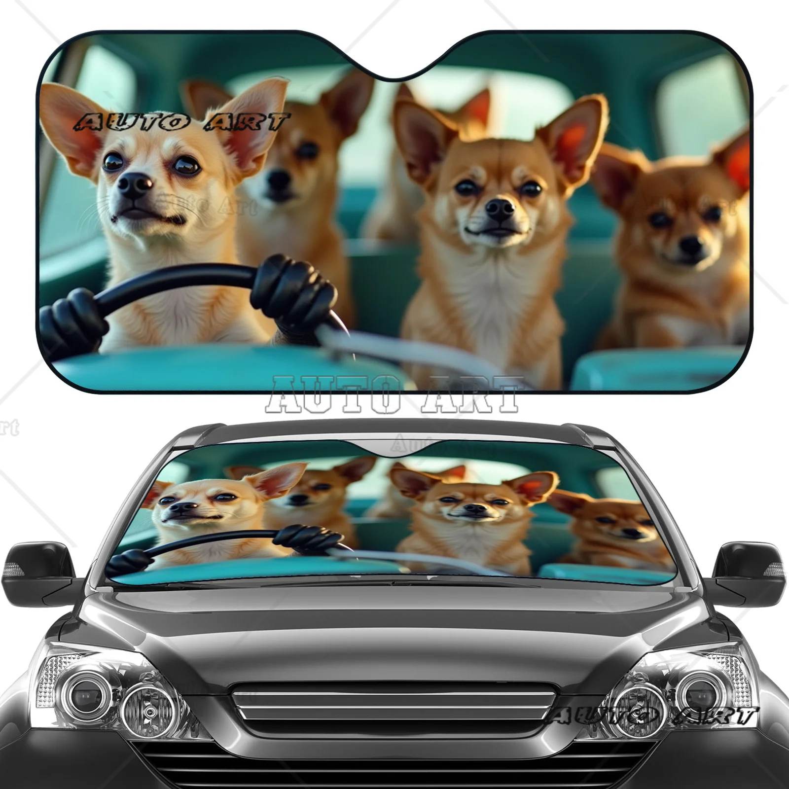 

Cute Doggy Windshield Sunshade for Car Windshield Sunshade Car Front Window Visor Sunshade Accessories Covers