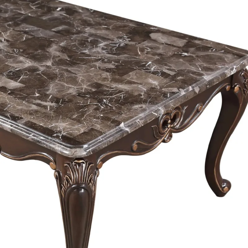 American country home carved gold painted marble solid wood coffee table European style retro coffee table old custom tea table