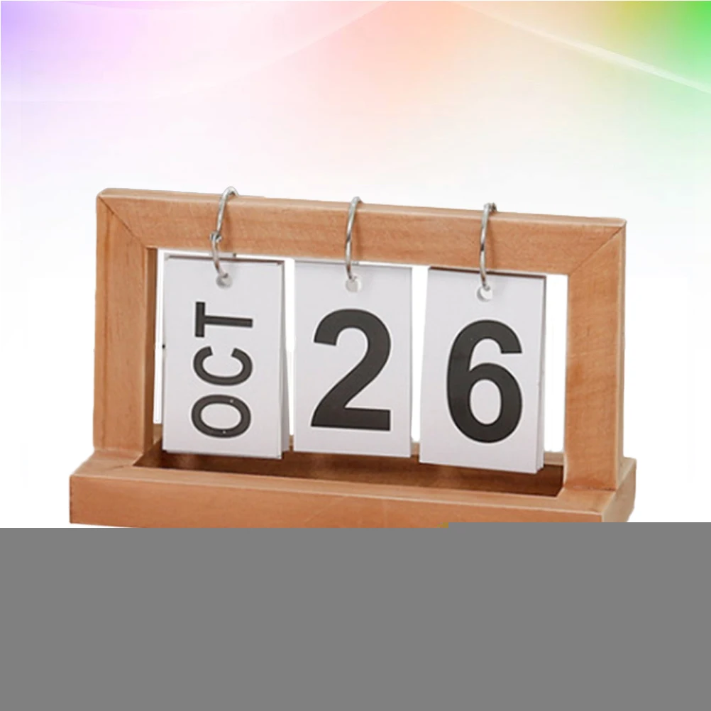 Nordic Minimalist Creative Wooden Page Calendar Desktop Study Desk Calendar Wooden Ornaments Home Decoration Accessories (Wood C