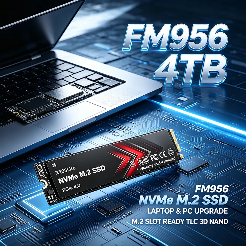 X105Lite FM956 M.2 2280 NVMe PCIe 4.0 SSD Up to Internal Solid State Drive 500GB‑4TB For PS5 Laptop Desktop Gaming PC Storage
