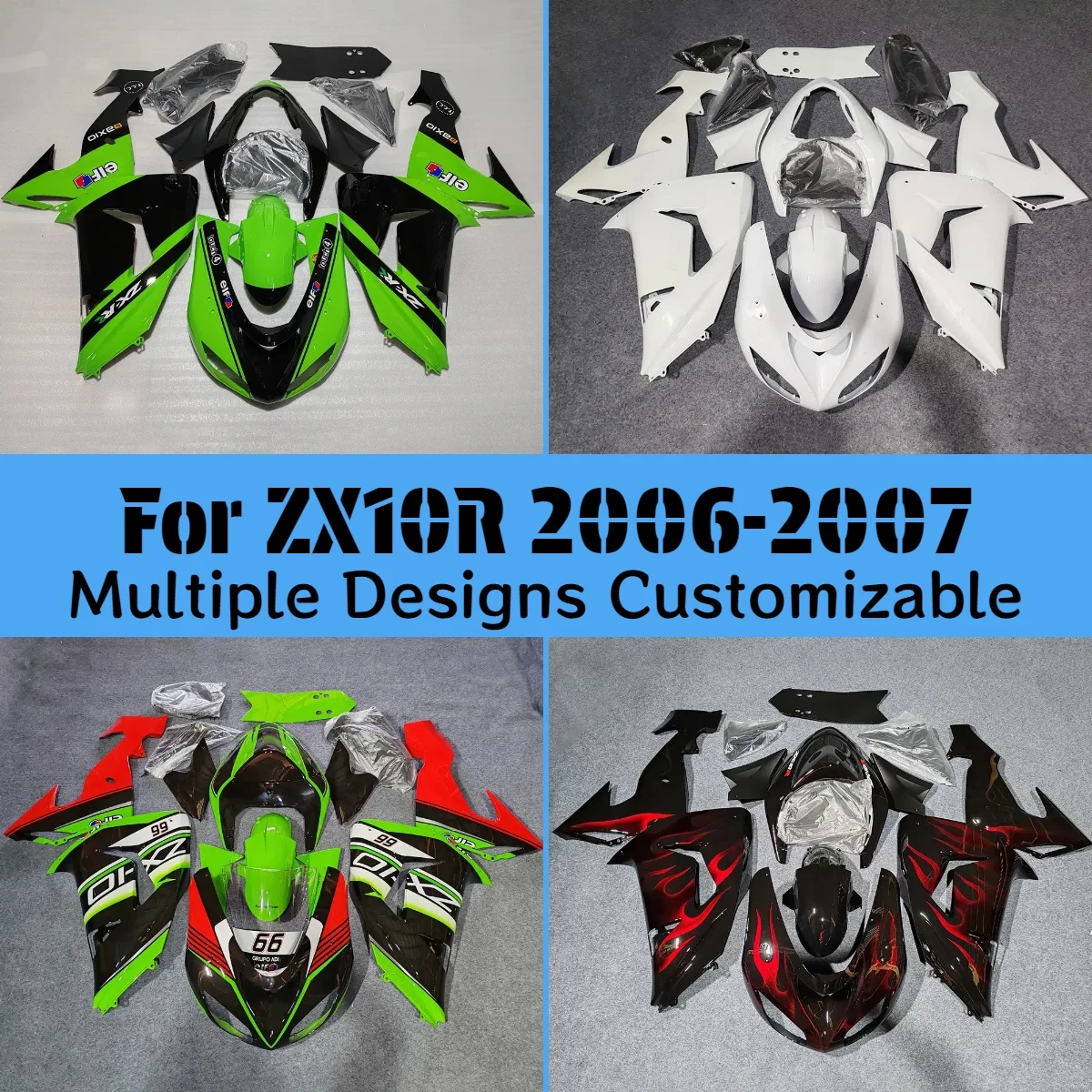 

Обтекатели ZX10R 2006 2007, аксессуары для мотоциклов, комплект деталей для литьевого обтекателя для Kawasaki Ninja ZX 10R 06 07