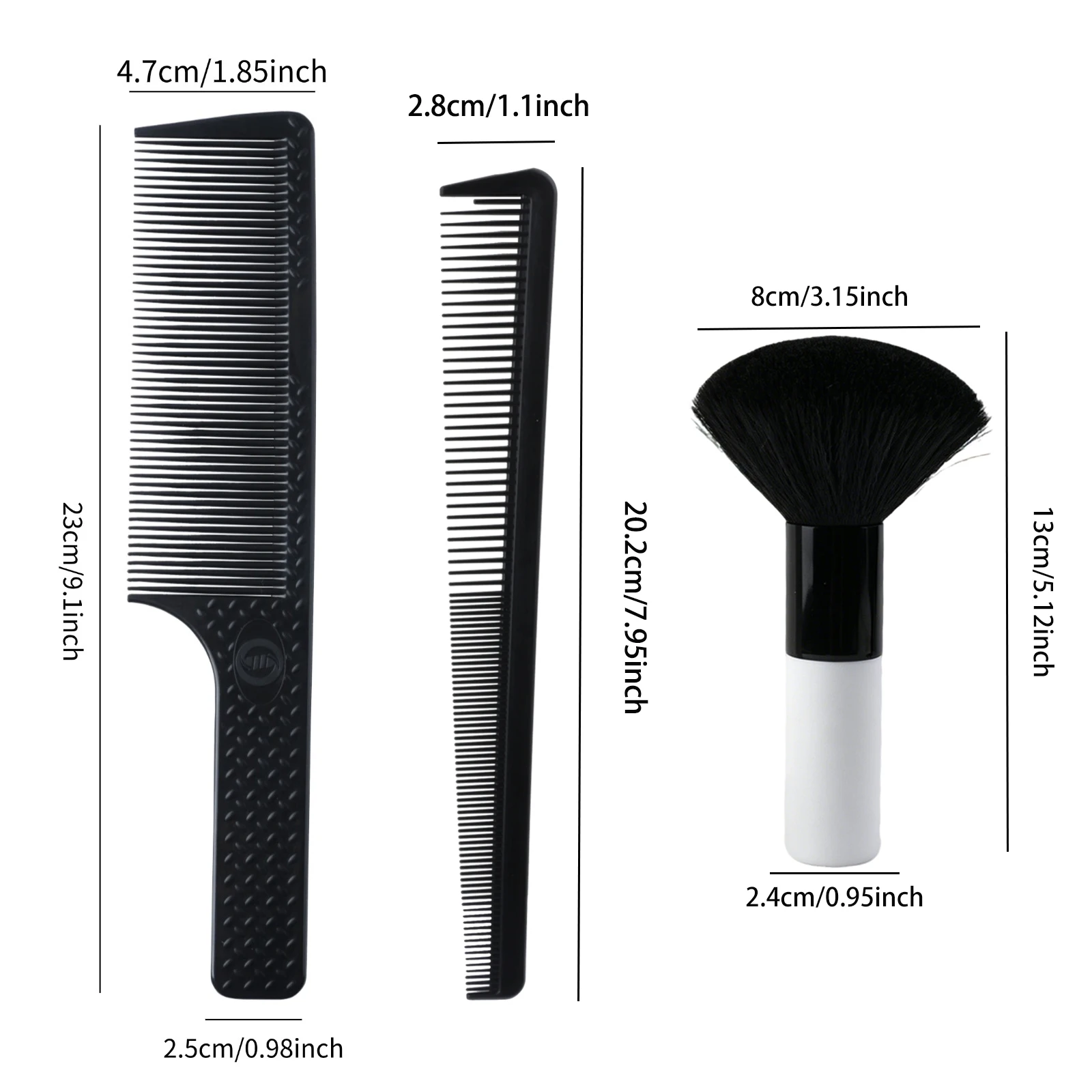 3Pcs Professional Hair Cutting Comb Set– Dual-Tooth Design for Men’s Grooming & Salon Styling Detangling Comb for All Hair Types
