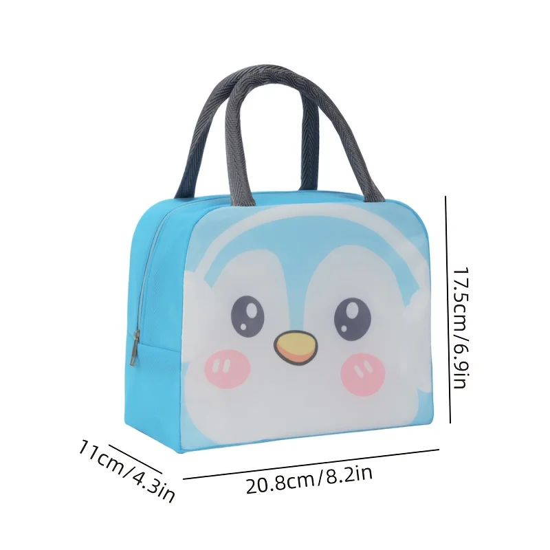 1pc Cartoon lunch bag with rice, thickened aluminum foil long-lasting fresh-keeping cute bento bag, insulated lunch box bag