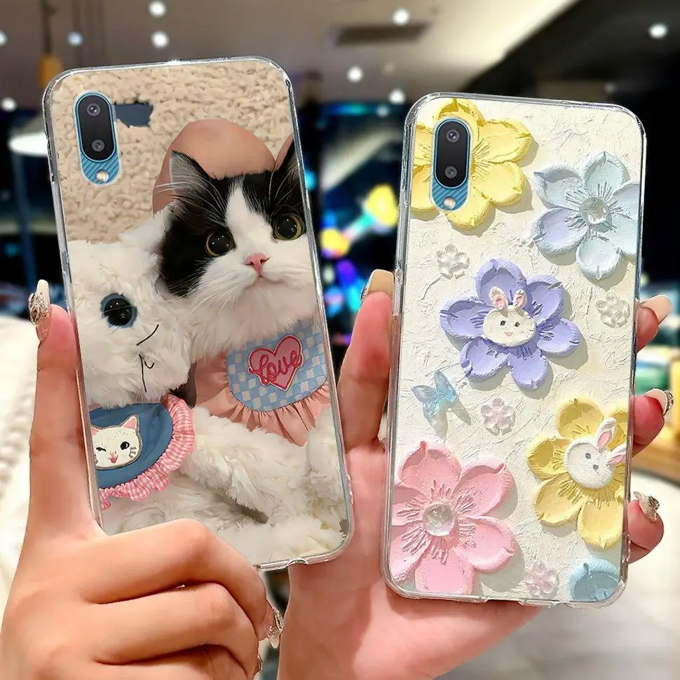 For Samsung Galaxy A02 Case SM-A022F Soft Silicone Candy Butterfly Cover For Samsung A02 M 02 Galaxy M02 M022F Phone Cases Bags