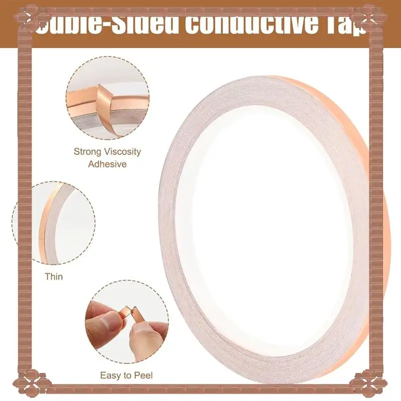 Consegna in 24 ore su 24 Nastro in lamina di rame da 4 rotoli per vetrate con raschietto in plastica, adesivo per forniture di vetrate, chitarra e