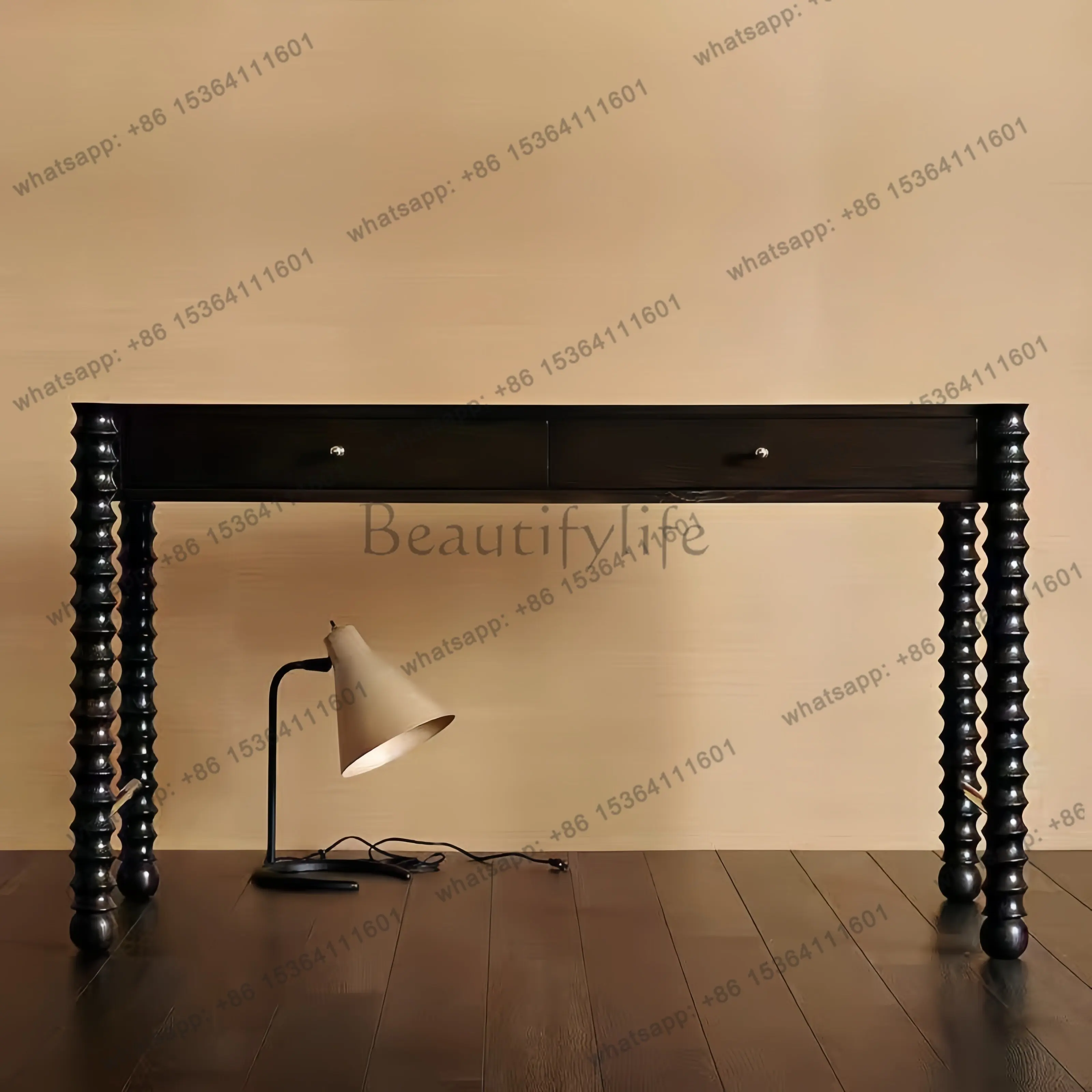 

American retro solid wood entrance table entry foyer living room decoration light luxury cabinet