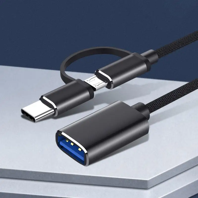 USB 3.0 OTGアダプターケーブル,マイクロUSBタイプCからUSB 3.0,携帯電話インターフェースコンバーター,充電ケーブル,2 in 1,新品,1個