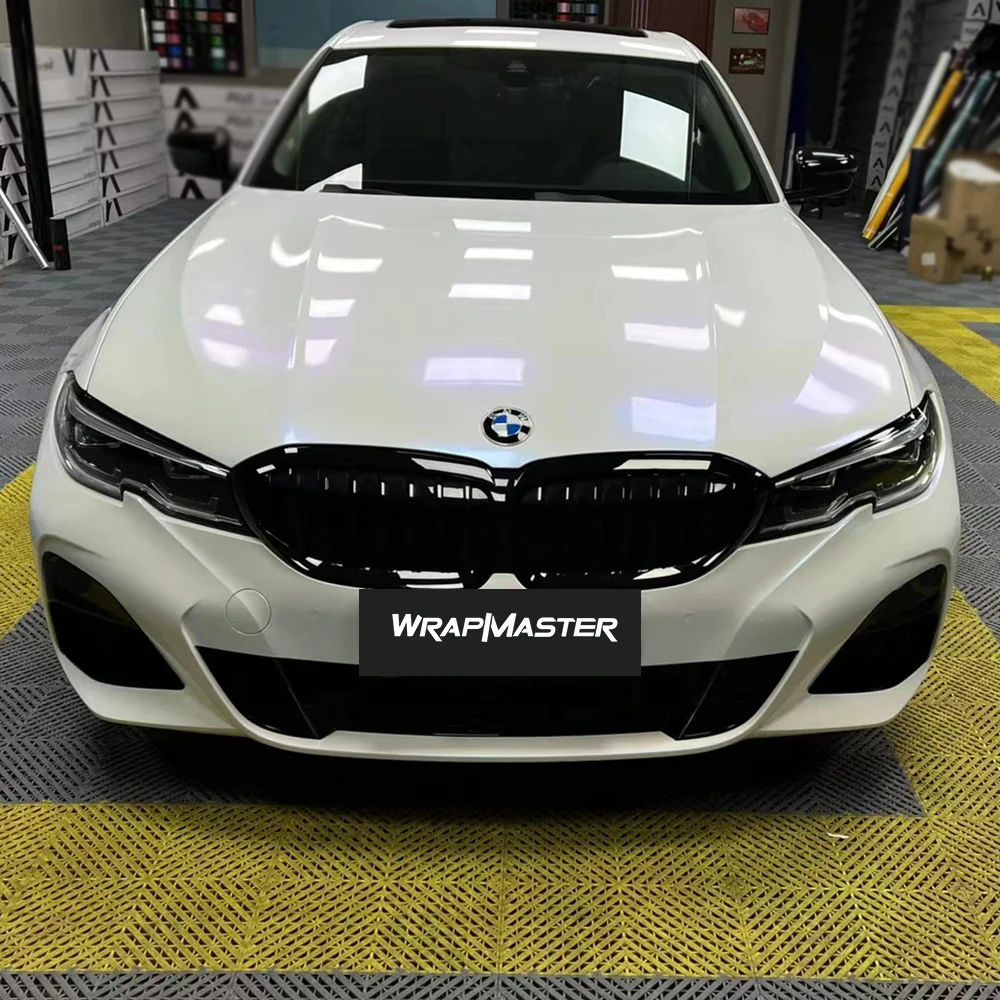 Wrapmaster 5M/10M/18M Color Shift Auto Wrap PET Diamond Blue White Chameleon Car Vinyl Wraps