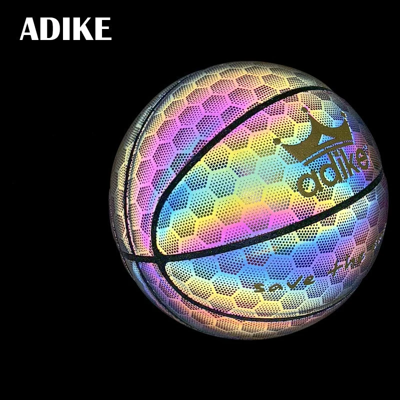 

Шестиугольный светоотражающий светящийся баскетбольный мяч, размер 7, подарок для детей, взрослых, студентов, мягкая кожа из искусственной кожи, уличный, износостойкий и противоскользящий