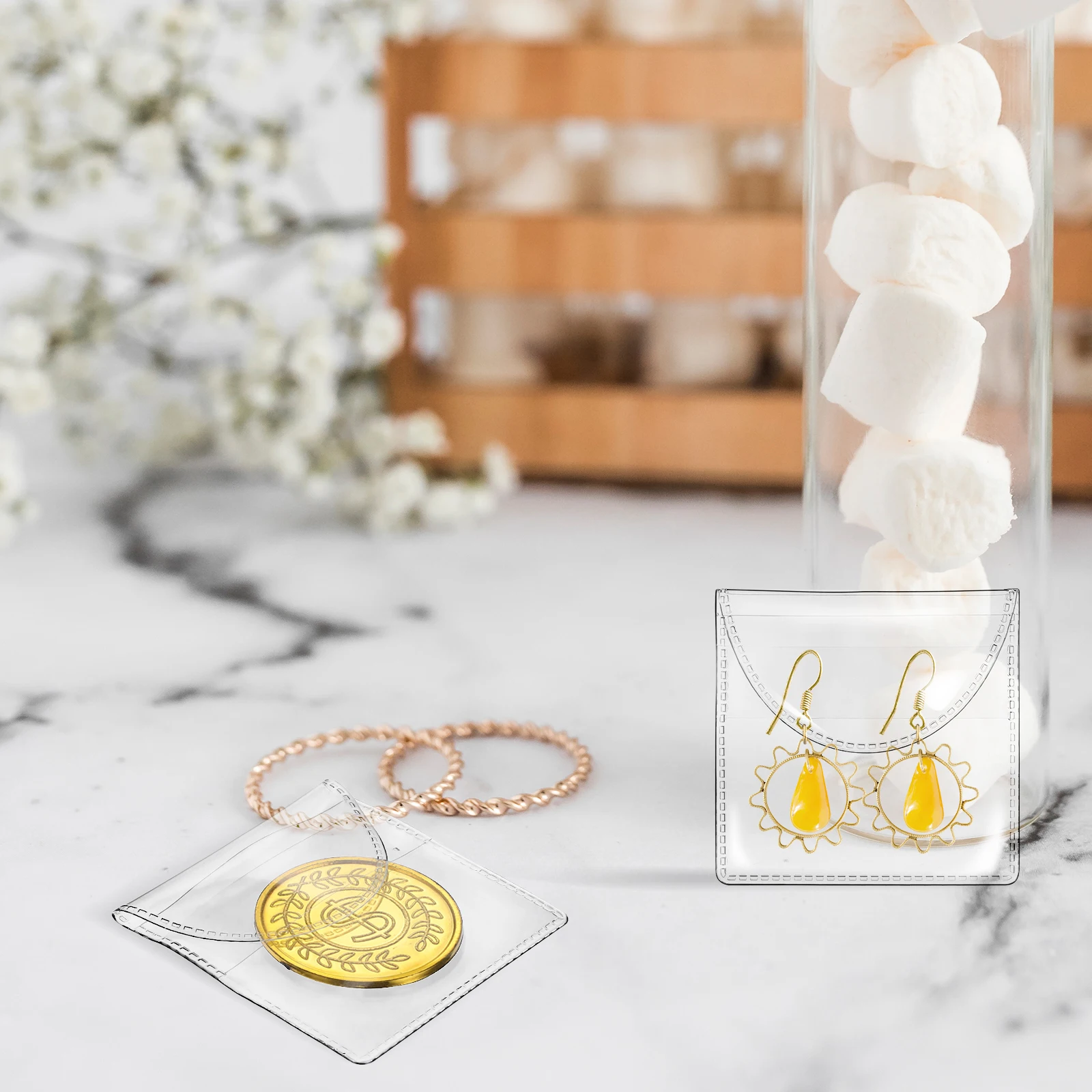 

150pcs Coin Collection Holder Clear PVC Protective Bag Storage Organizer Single Pocket Sleeve Small Jewelry Packaging