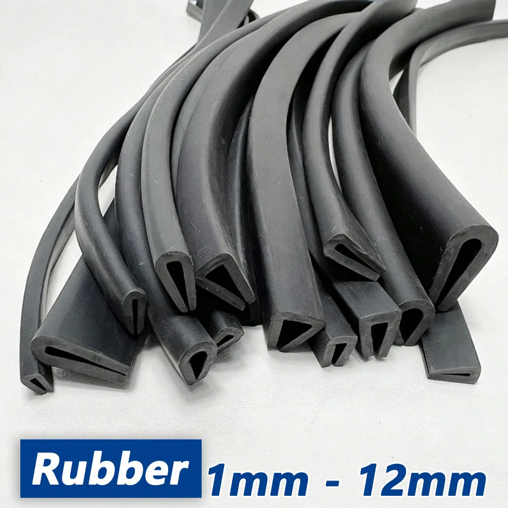 

1Meter U Channel Rubber Edge Strip Rubber Seal Strip Metal Sharp Edge Protector Glass Table Edging Door Edge Guard Seal Strip