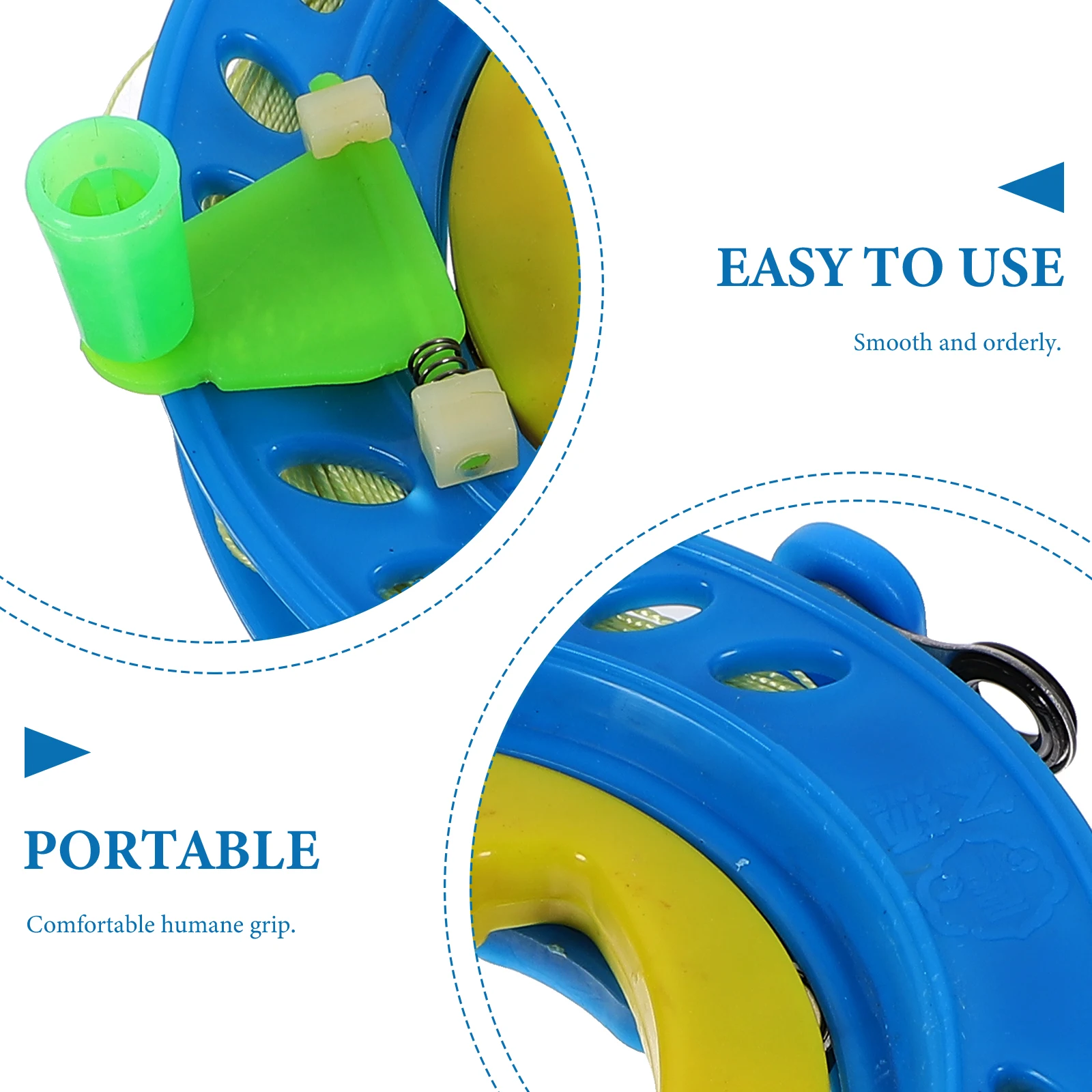 1 قطعة خط طائرة ورقية بلاستيكية بكرة Abs عززت في الهواء الطلق طائرة ورقية اللفاف السلس توجيه لفائف قفل تصميم قبضة مريحة المحمولة