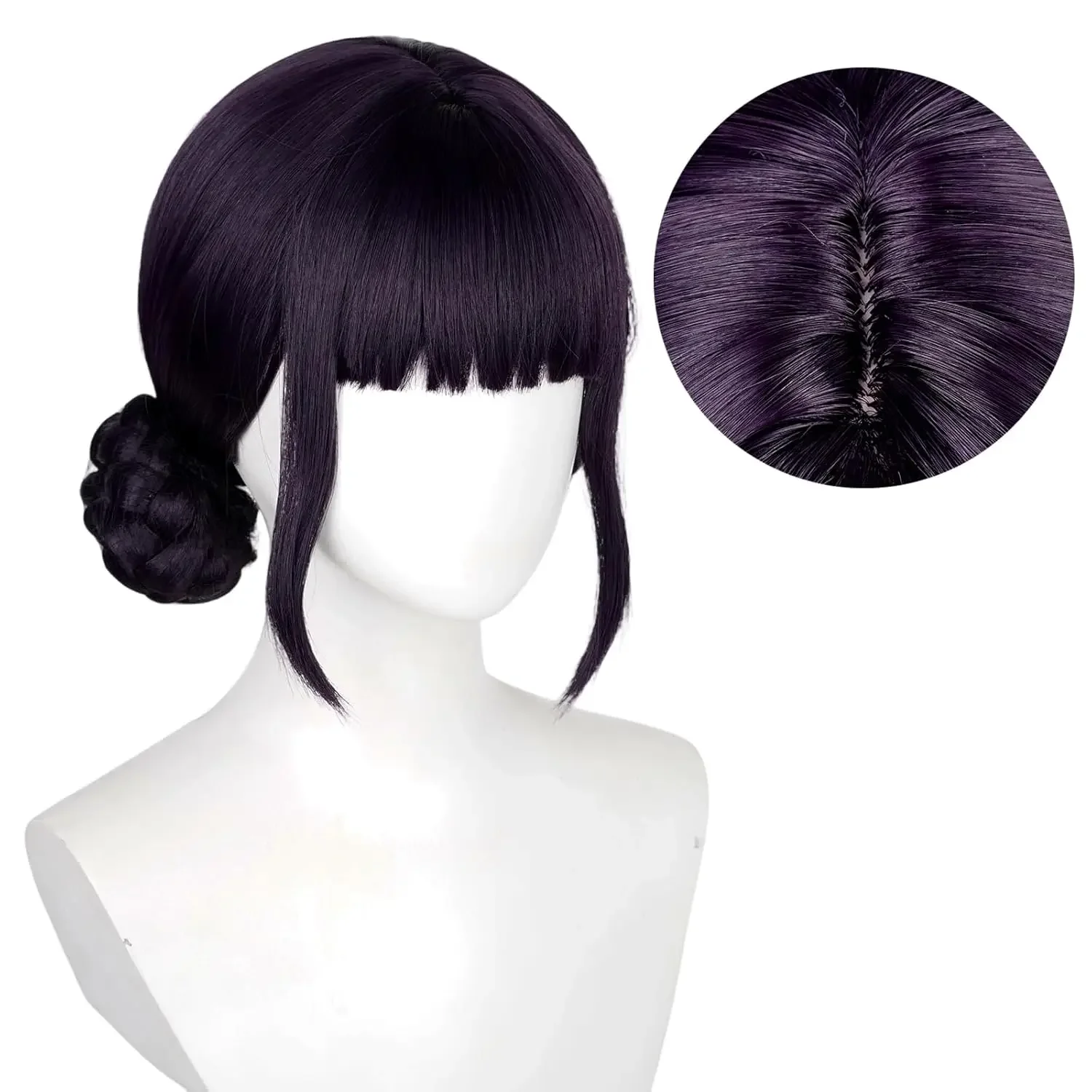 New Cosplay Purple Wigs with Long Braided Ponytail for Women  Halloween Chritmas