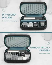 All-in-One Travel Case compatible for Braun Series 5 & Philips Multigroom 3000-9000, Organized Compartments, Durable Storage Bag