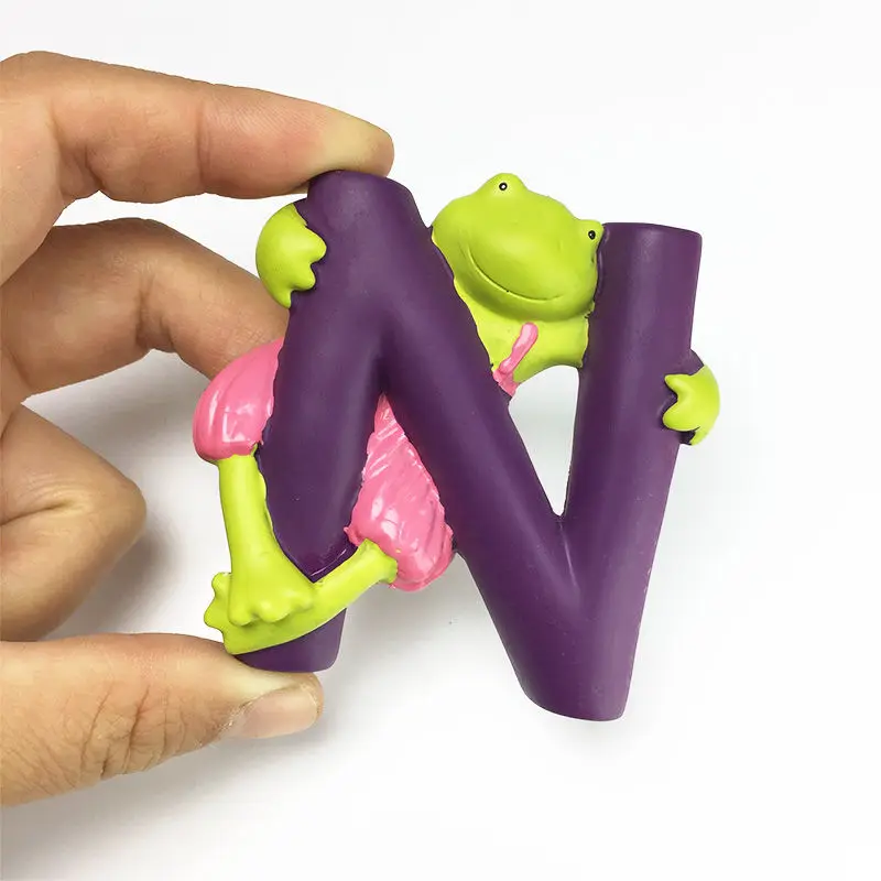 

Cute 3D Resin Universal Letter N Refrigerator Magnets Home Decor Aimants Frigo Imanes Frog Decoration Souvenir