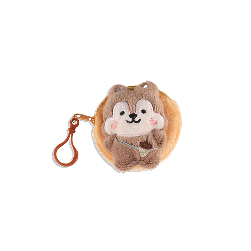 1pcs Lovely Squirrel Plush Purse Toy Cartoon Stuffed Dolls For Kids Girl Gift Coin Storage Purse Plush Wallet Hang Pendant