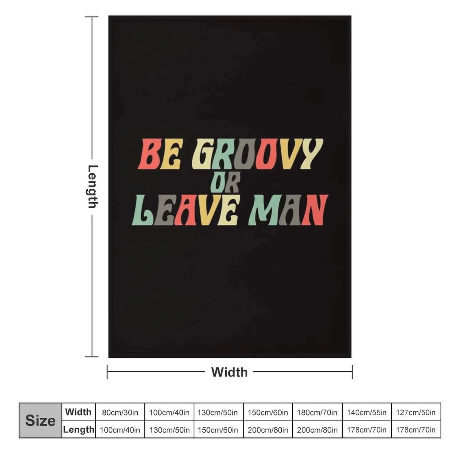 Be Groovy or Leave Man Throw Blanket Tourist Picnic Multi-Purpose Blankets