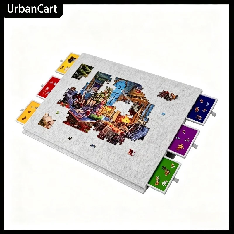 Anti-Slip Puzzle Table,2000-Piece Adult Puzzle Stand,Foldable Adjustable Puzzle Table,Specialized Storage and Organization