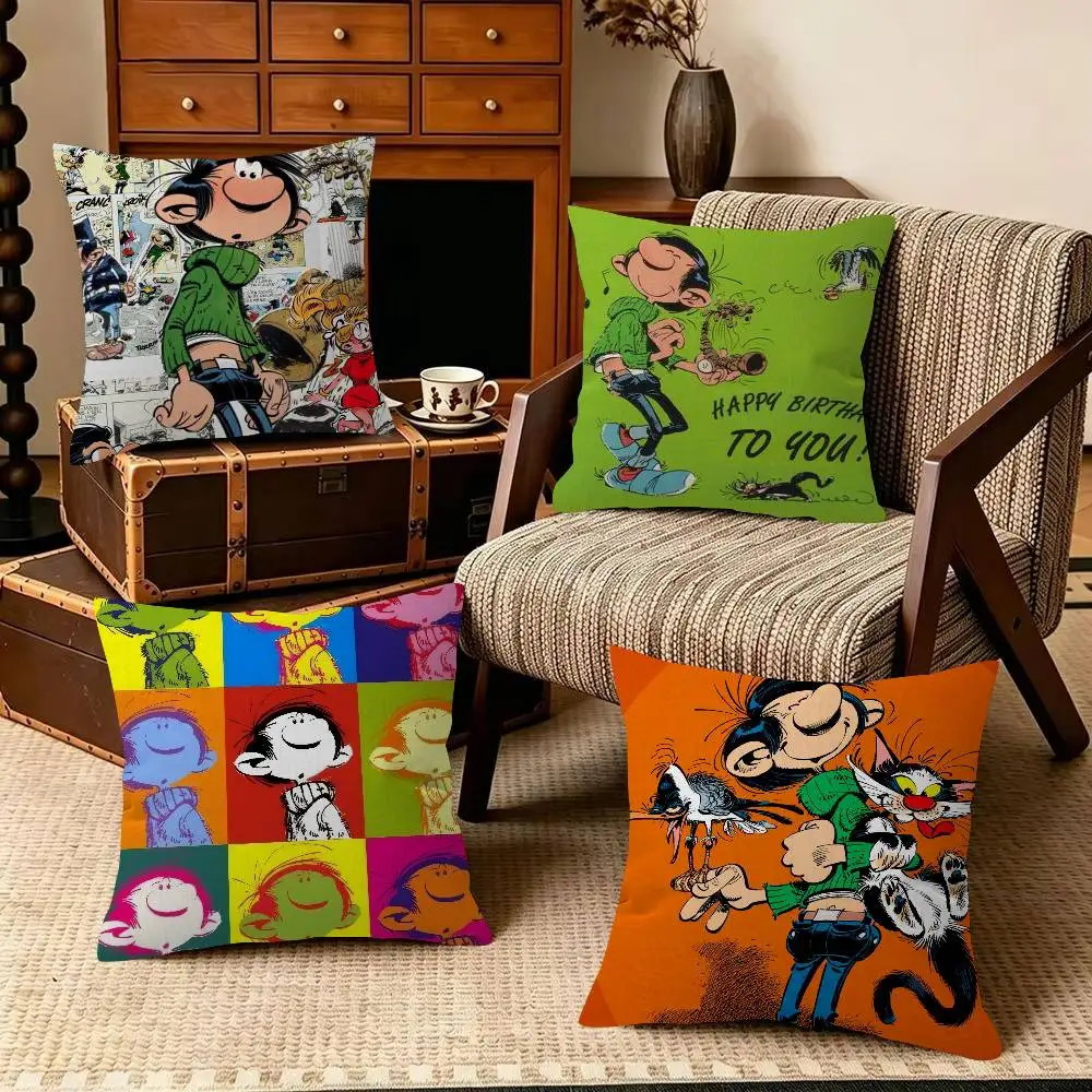 G-Gaston Lagaffe Classic Franco  Decorative Room Aesthetics Pillow Case Home Decor Bedroom Sofa Bed Pillow Cover 45x45