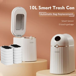 Automatic Packing Trash Can 10 Liters Garbage Cans for Kitchens Smart Automatic Bagging Trash Bin Home Induction Wastebasket