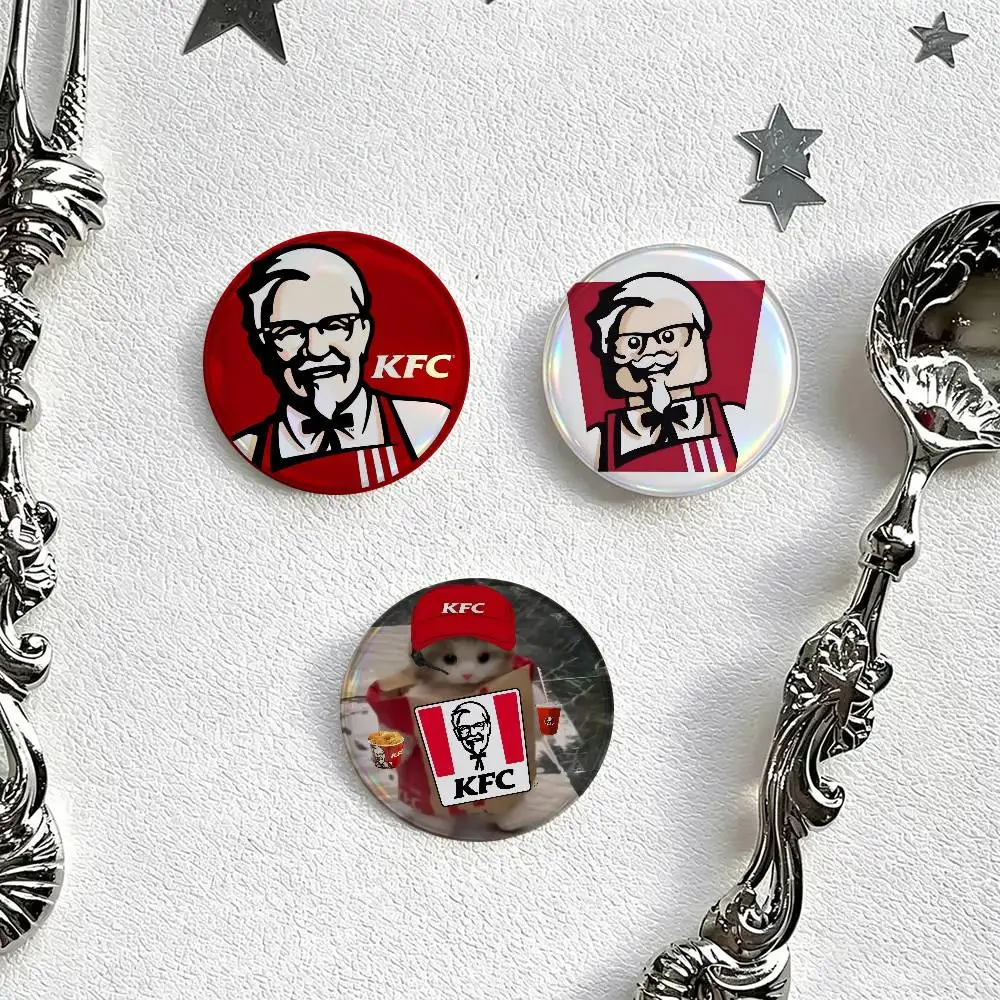 Fashion K-kfc Logo   Button Pin Metal Cute Brooch Collar Lapel Pin Badge Women Fashion Cartoon Lover Creative