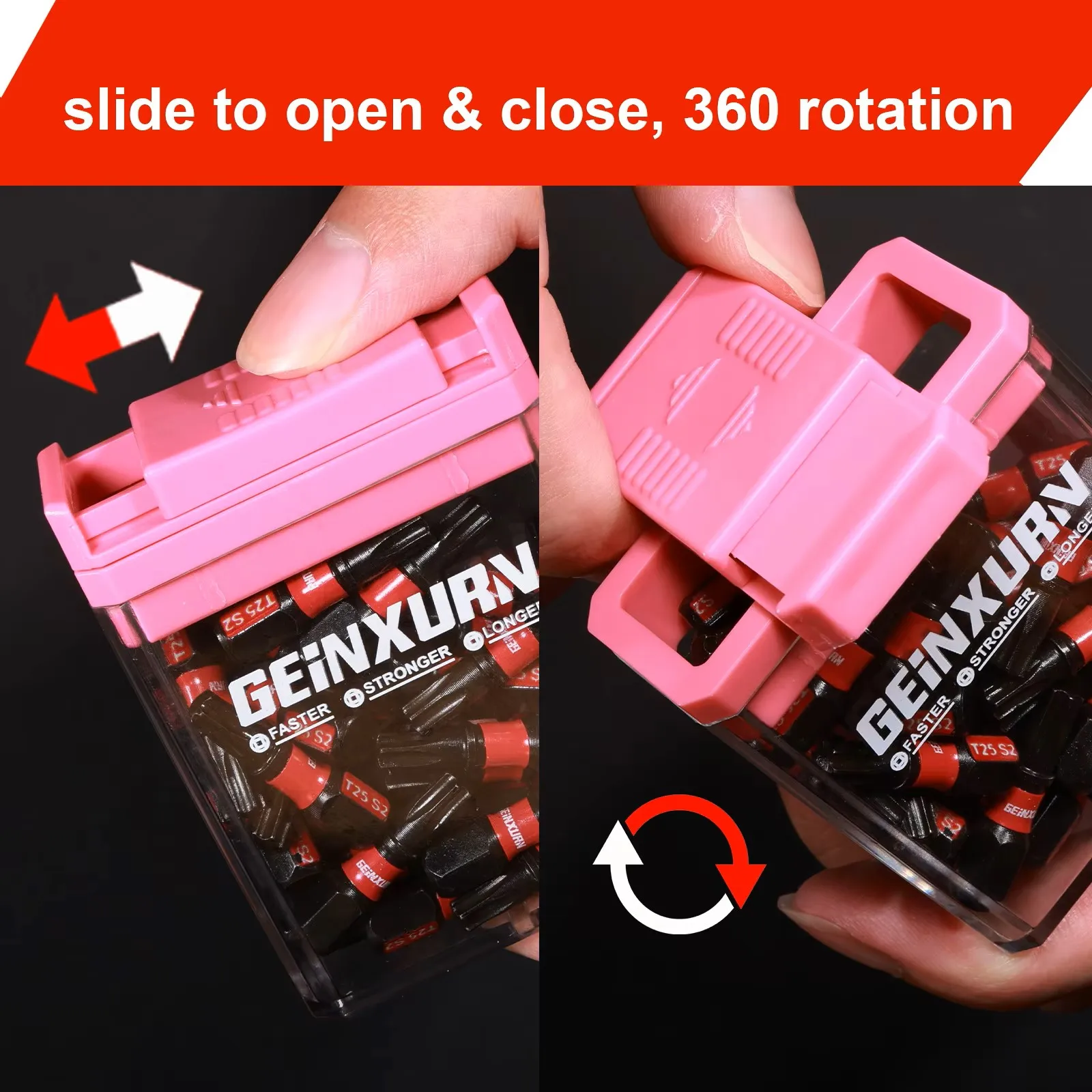 Geinxurn Impact Torx Screwdriver Bits Set,91 Pcs(T10/T15/T20/T25/T30) S2 Steel Multi Star Driver Bits with Storage Colorful Box - view 4
