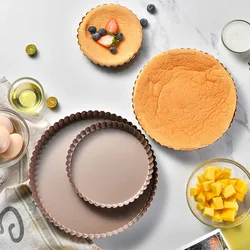 Fluted Pie Tart Pan Mold Baking Removable Bottom Nonstick Quiche Tool Rectangle Bakeware Template Dishes Cake Pans