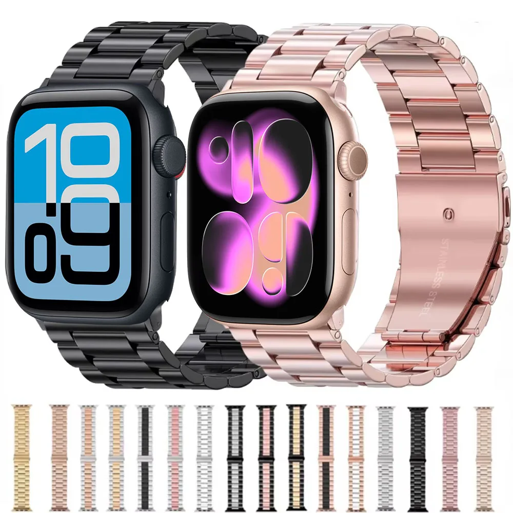 

Metal Strap For Apple Watch 11 10 42/46mm Stainless steel iWatch series Ultra3/2 9 8 7 6 5 4 3 SE 49mm 45mm 41mm 44/42/40mm Belt
