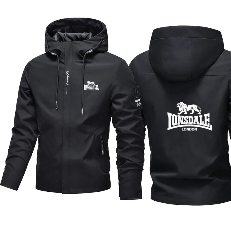 

Men's outdoor hooded coat, suitable for spring and autumn seasons, featuring a zipper design for outdoor wind and water protecti