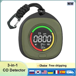 K5 3-in-1 Portable Carbon Monoxide Detector CO Air Quality Portable Monitor HD LED Screen USB Charging for Indoor and Travel