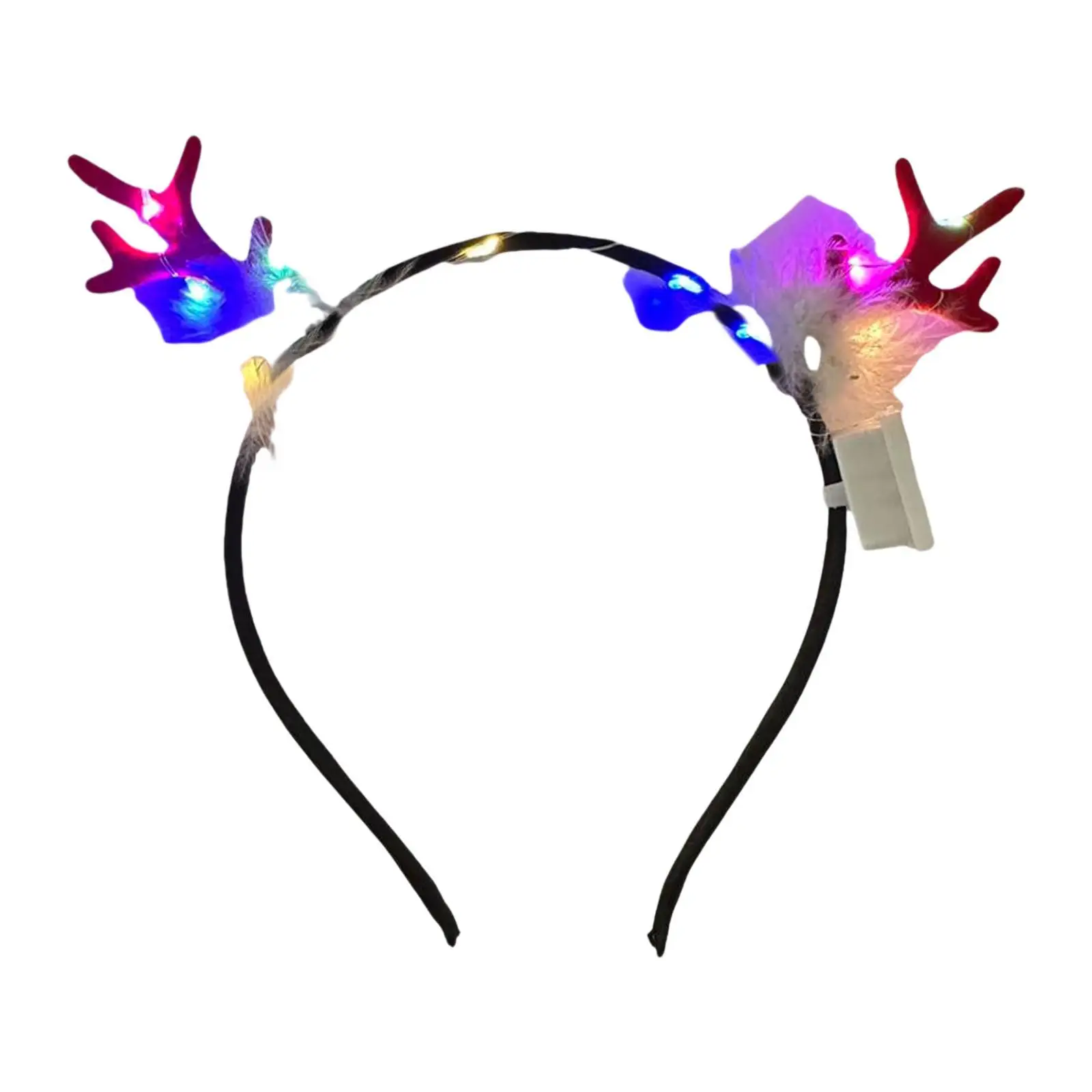 Light up Antlers with Feather Headband LED for Children Adults Night Markets