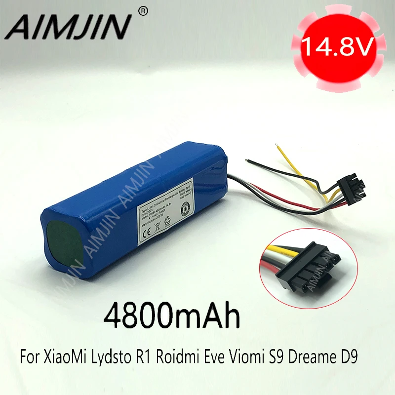 New 2024 14.8V 4800mAh 18650 -4S2P-300S Robot Battery for Cecotec Conga 5090 5490 6090 Robotic Vacuum Cleaner