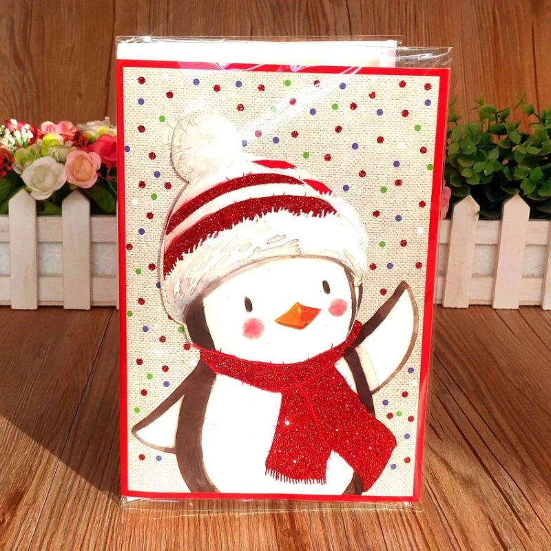 

Merry Christmas Greeting Card With Music Postcards Invitations New Year Cards Xmas Party Gift for Kids