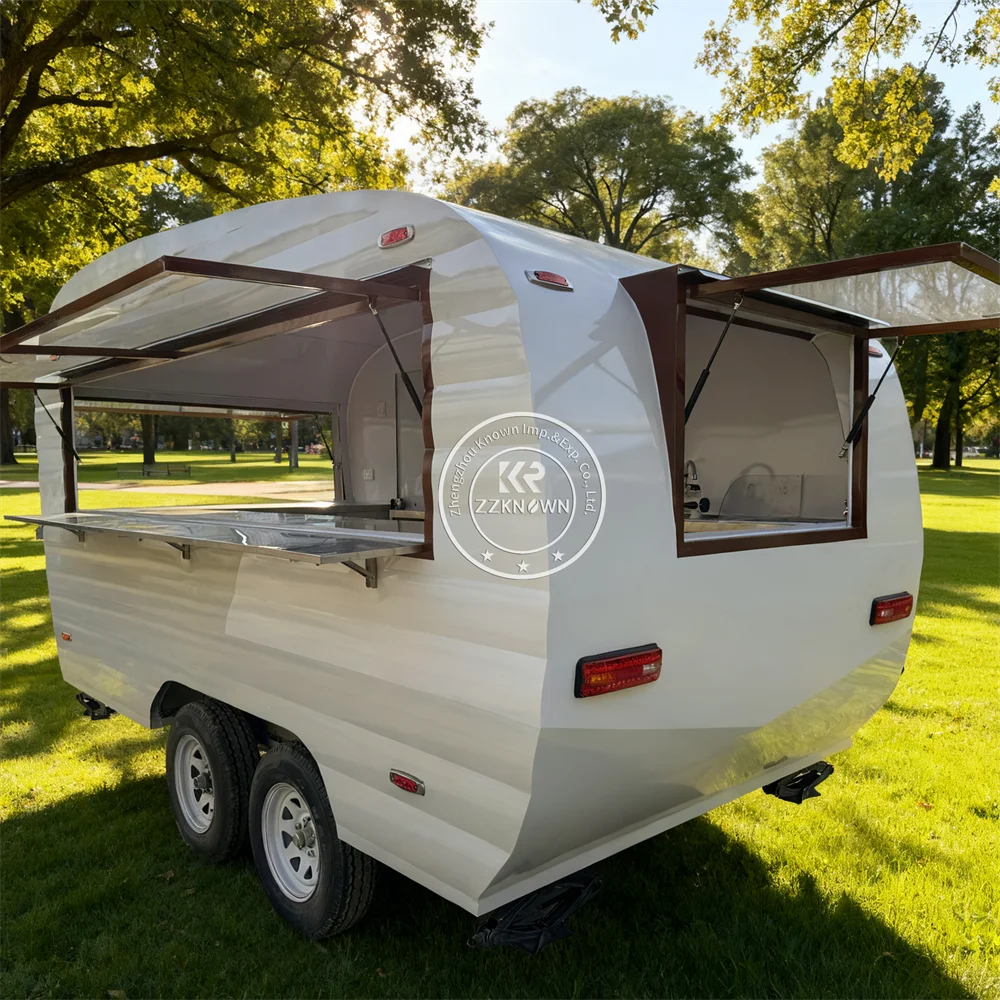 Modern Mobile Food Trailer Hot Dog Pizza Food Truck Catering Street Fast Food Vending Cart Trailer with Kitchen Setup