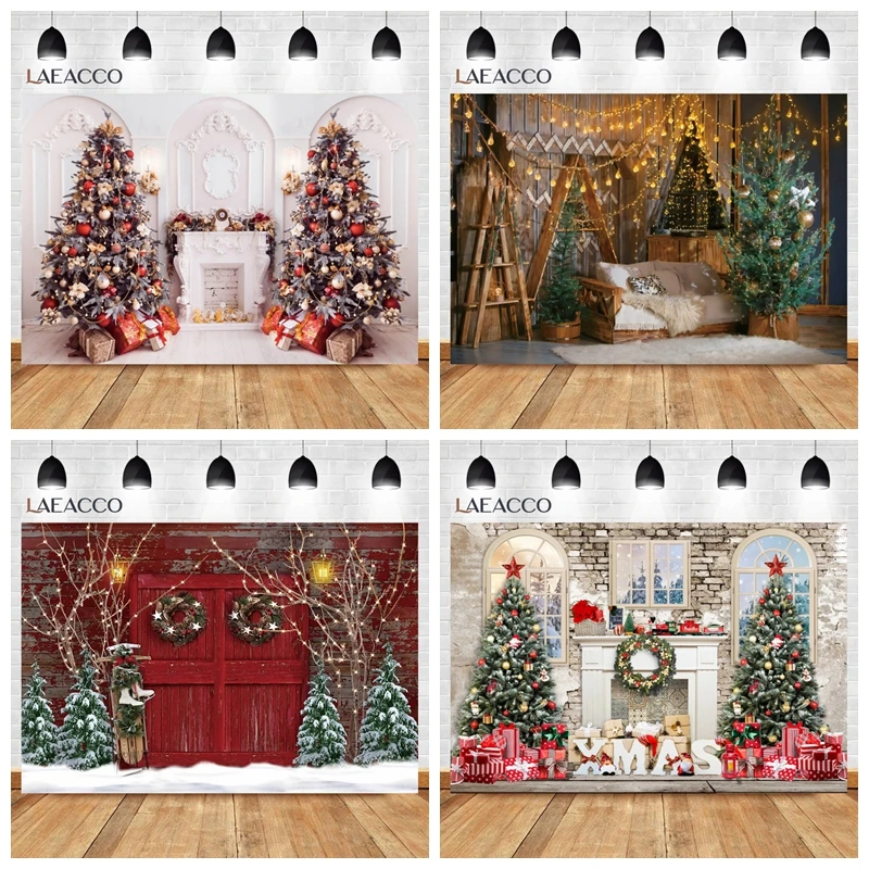 الشتاء عيد الميلاد خلفية للصور شجرة عيد الميلاد شيك جدار الثلوج الغابات الاطفال حفلة داخلي الأسرة صورة خلفيات الصور