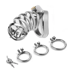 Runyu Stainless Steel Metal Urethra Chastity Lock Penis Bondage Adult Men'S Chastity Cage Cock Restriction SM Abstainer Sextoys