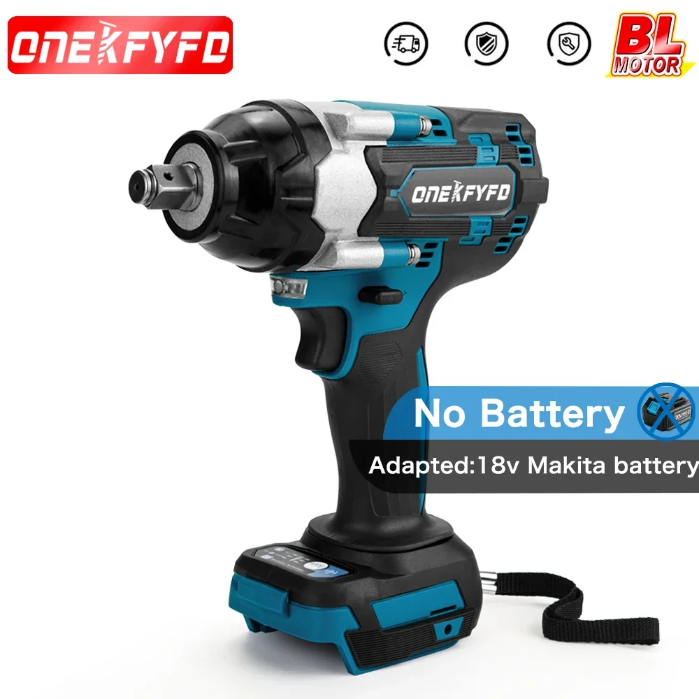 600N.M Brushless Cordless Electric Impact Wrench Rechargeable1/2\