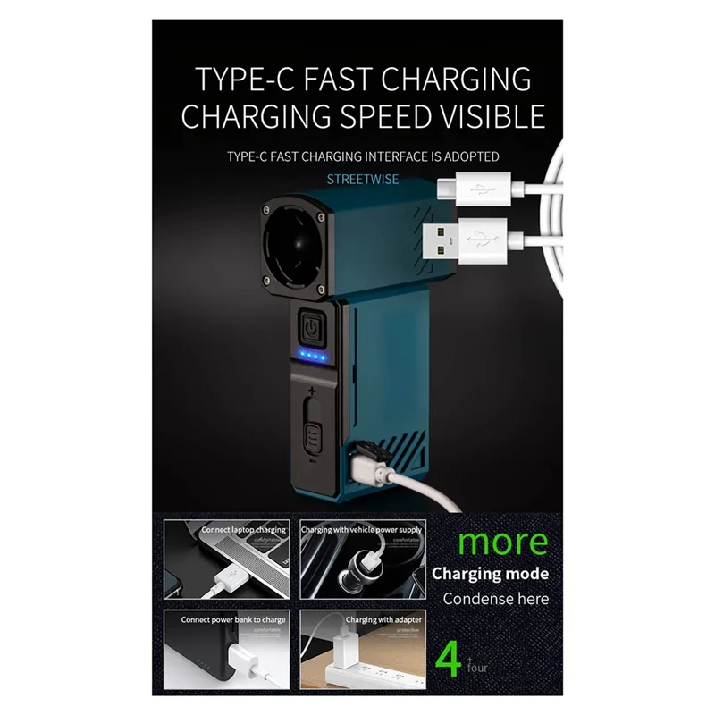 【НОВАЯ РАСПРОДАЖА】Кемпинг Violent Fan Motor 130000RPM Высокомощный уличный ручной вентилятор Турбовентилятор Портативный пылесос и пылесборник B