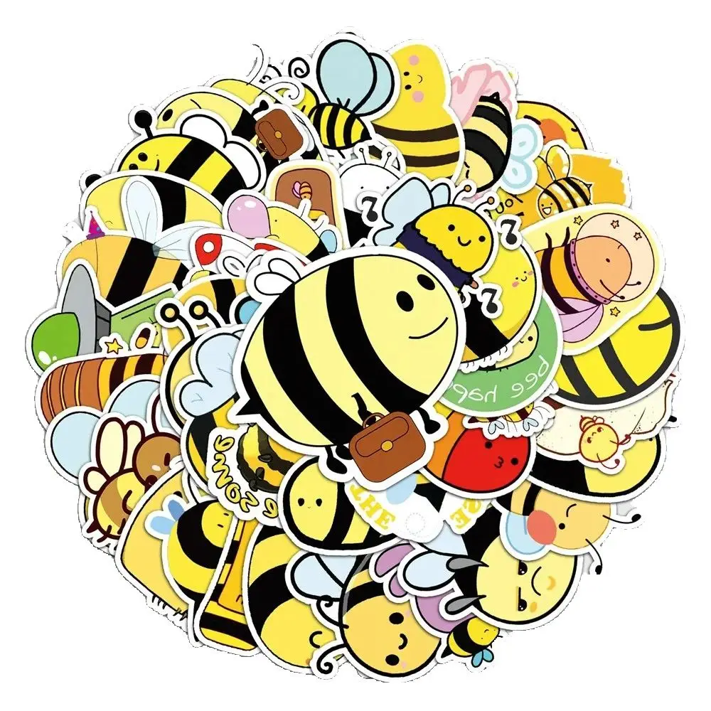 50PCS Animation Animal Bee Doodle Cartoon Sticker Mobile Phone DIY Cute Sticker